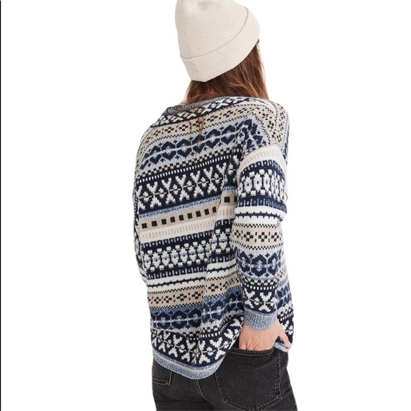 MADEWELL Forrest Fair Isle V-Neck Sweater - Picture 4 of 11